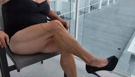 Tempest heel dangle on balcony