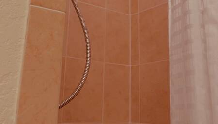 Carissa in the Shower at the Resort