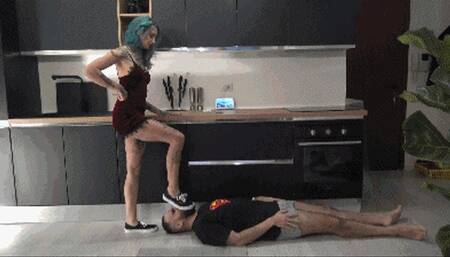 LILLI BAYLE - BRUTAL dick and face stomping and crushing under shoes, dirty soles licking 2 (EXTREME CLIP!)