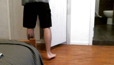 getting dressed in my bedroom after a hard day