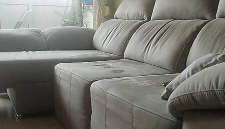 This big cock jerking off in the sofa