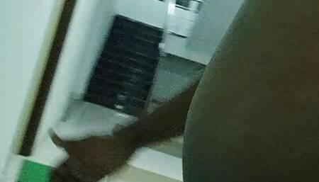 Indian exhibitionist twink stripped naked and naked in hostel corridor