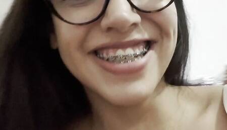 Latina with Glasses and Braces  Fart