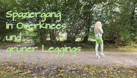 Overknees and green leggings - Overknees und grüne Leggings