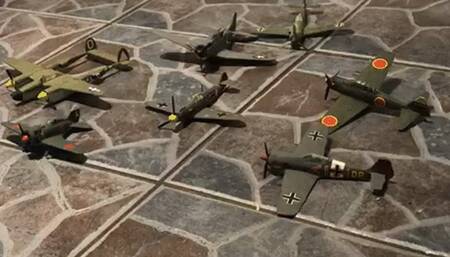 Model planes crushed under high heels