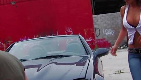 The car repairman fixes the brunette and her anal cravings