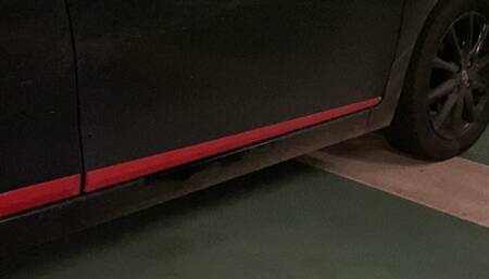 RED SOLE Boots crush muck in car park