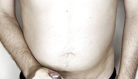 Jerking off once again with cum