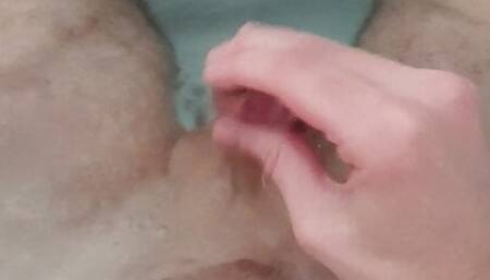 Cumming in the bath