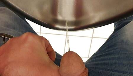 Peeing in public toilet