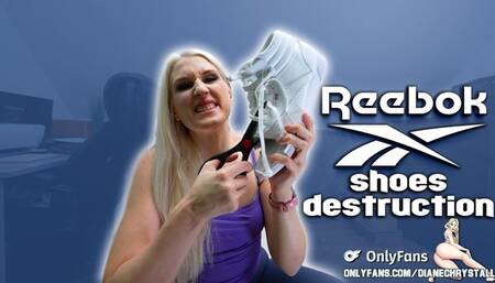 Destroying Busted Reebook Sneakers Clothes Destruction