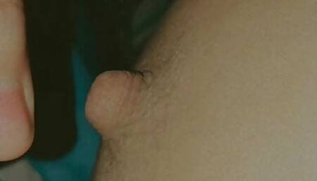 Horny girl pinches, twists & pulls her nipples