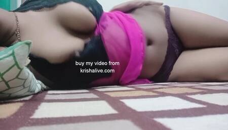 krisha didi went to hotel with bro mid night she woke up with horney mood. hindi video with roleplay and dirty talks.