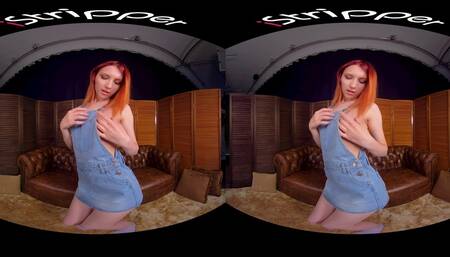 VR! My first VR! ????Ginger bestie strips and fucks herself with dildo!????????