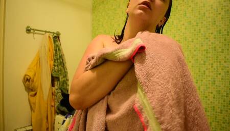 Taking a shower