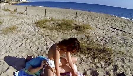 The skinny brunette enjoys sucking and fucking a big dick on