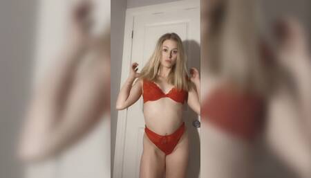 horny blonde creams all over her vibrator