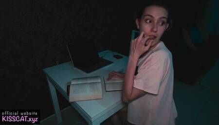 Step Brother Tied Virgin Stepsister for Watching Porn to Solve Her Problem