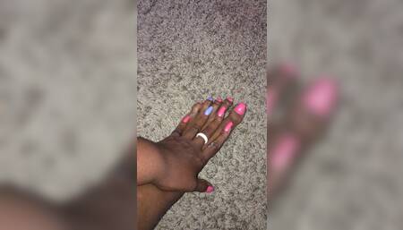 Sexy foot lotion massage