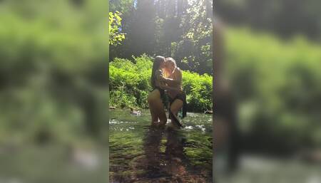 Tilly Toy and Audrina Love cool each other off in the creek