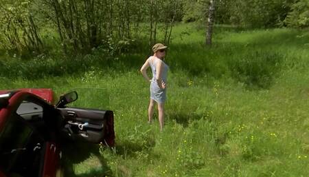 Humping orgasm outdoors and cum feeding