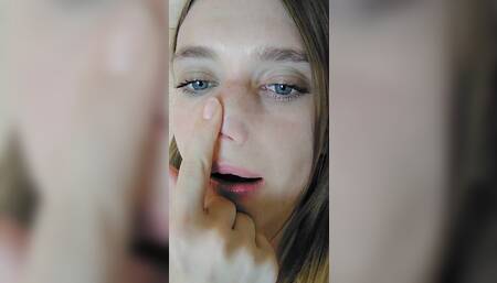 Rubbing and Piling my Nose with Spit