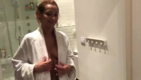 In the bathroom super horny with my neighbor