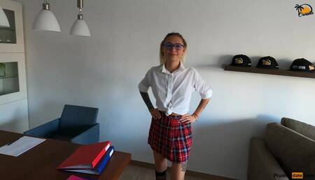 Schoolgirl Shows her Stepdad a Fuck List before Exam. He Fucks her in many Ways