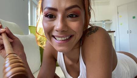 I stick a rod up my ass and it makes me very horny (Anal)