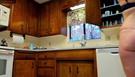 naughty kitchen counter anal masturbation