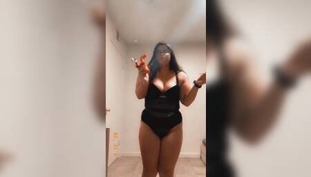Dancing in Lingerie While Dabbing