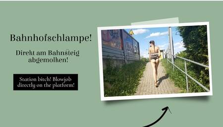 Station bitch! Blowjob directly on the platform!