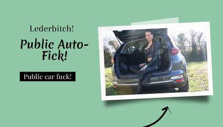 Leather bitch! Public car fuck!