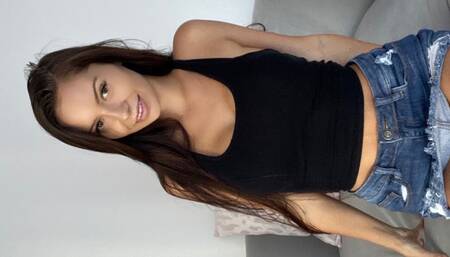 strip tease with dildo pussy play