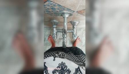 Peeing standing on the tap in the shower.
