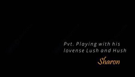 Playing with his lovense Lush and Hush