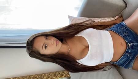 Tits tease and ass tease with booty shake, spank and DILDO PUSSY FUCK!