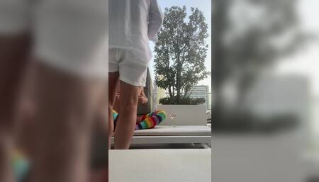 Fuck me on the balcony, please daddyyyy