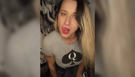 thick creamy flowing on my bbc dildo while I talk dirty and filthy