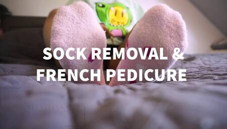 SOCK REMOVAL TO FRENCH PEDI
