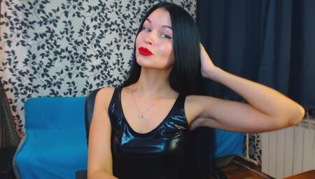 Straponess in latex with lovense