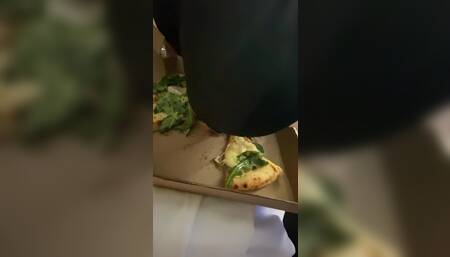 Delivery sub brings me the wrong pizza so he deepthroats my sausage instead