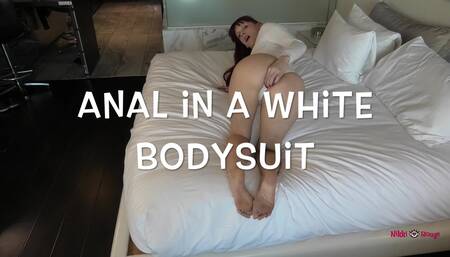 Anal in a white bodysuit