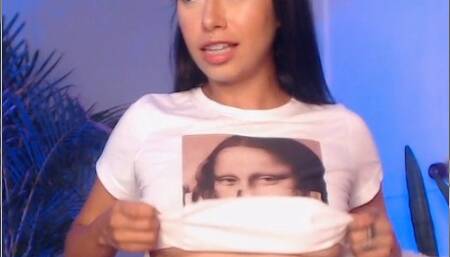 Sloppy Blowjob, spit on my body, fuck dildo, ride anal dildo and Squirt