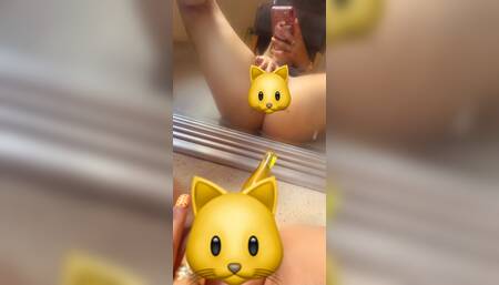 FUCKING MY LITTLE PUSSY IN THE MIRROR????????