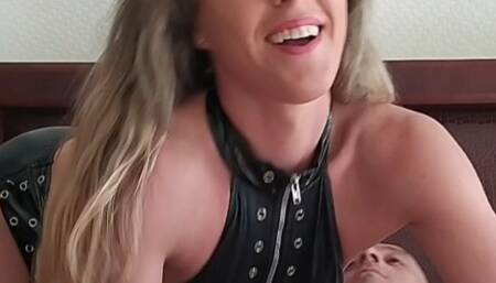 Deepthroating like a Champ She Gags on A fat Cock