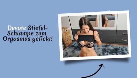 Submissive boots slut fucked to orgasm