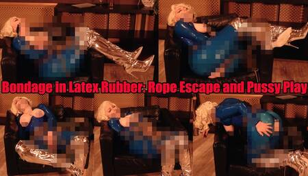 Latex Bondage Escape Video: Arya Grander sexy masturbation