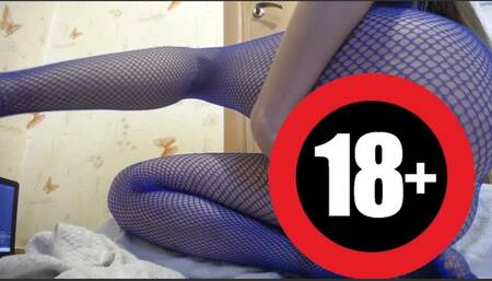 fishnet outfit and cream cum