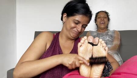 Denis is tickled again but this time by Katty